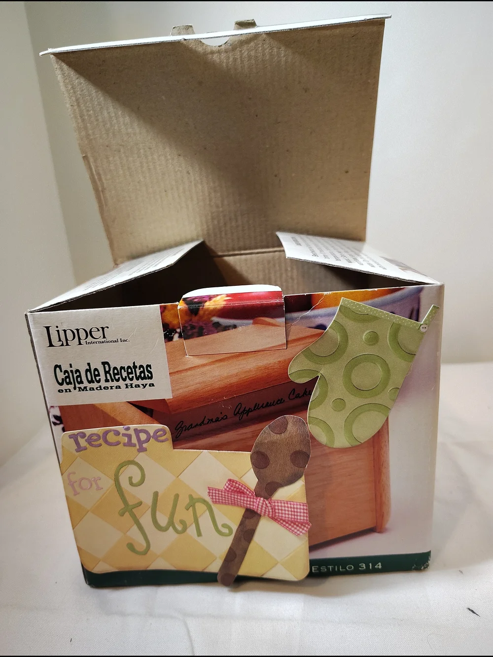 Lipper International Light Natural Wood Recipe Box